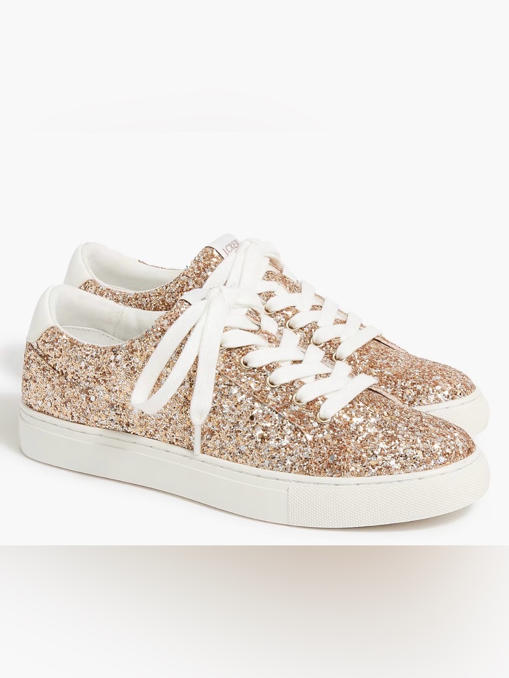 Jcrew factory Gold Glitter Lace-Up Women’s Sneakers